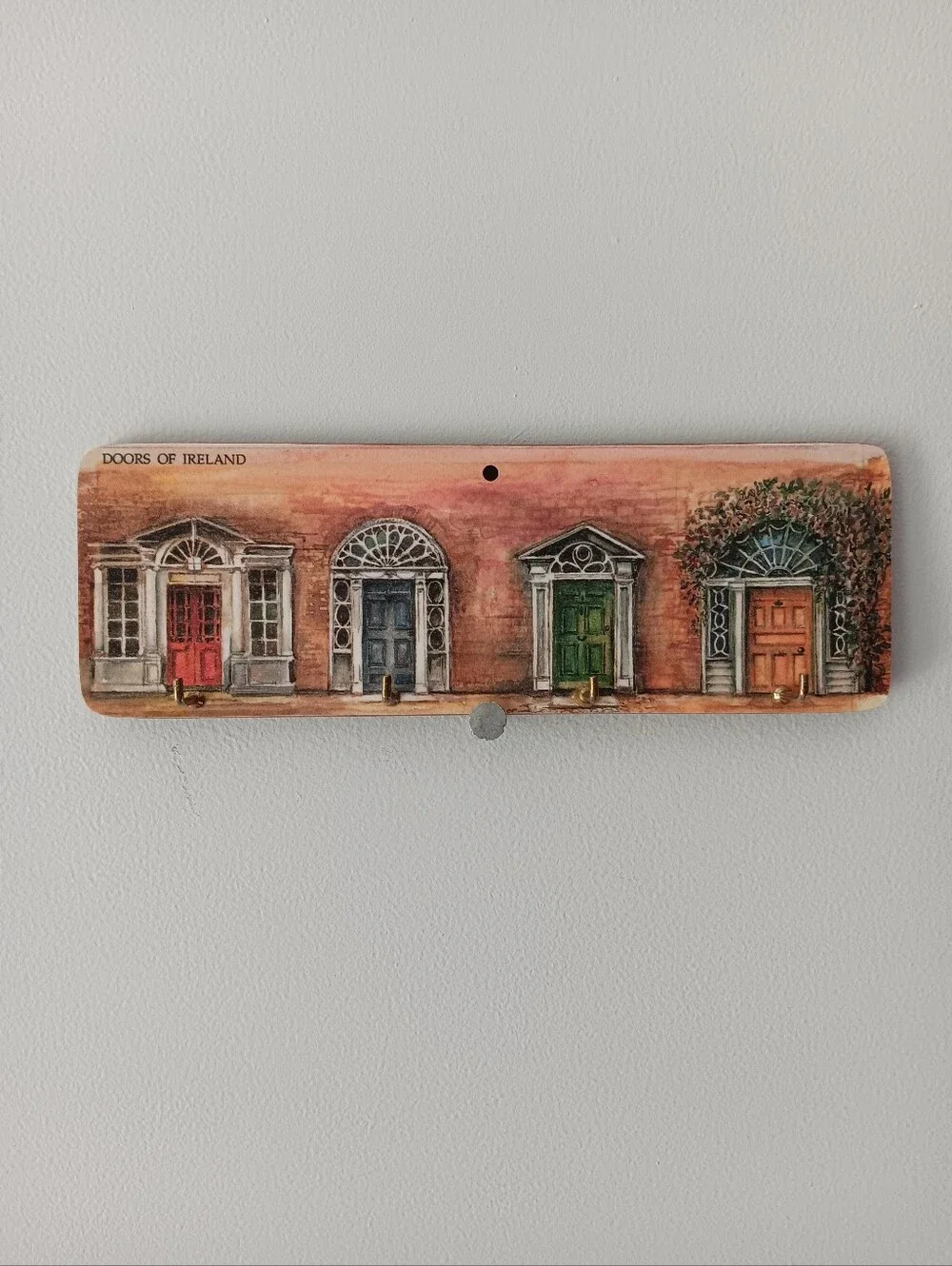 Doors of Ireland Wood Key Rack Decor Wall Mount Metal Hooks Lucan Designers